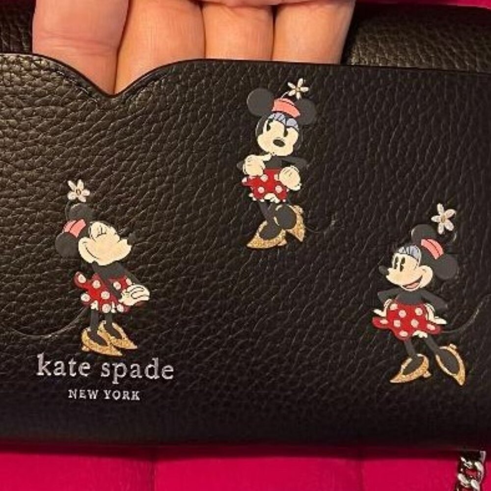 NWT $228 DISNEY PARKS & KATE SPADE WITH MINNIE MOUSE CROSSBODY / WALLET / WOC - Picture 6 of 17